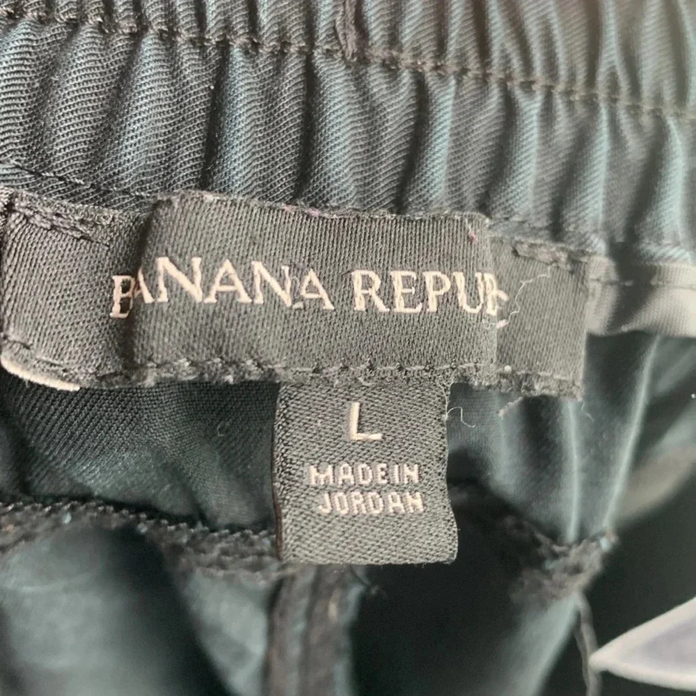 Banana Republic black elastic waist casual joggers 100% Lyocell size large - Picture 5 of 7